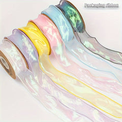 10 Yards 40mm Silk Ribbon Roll for Flower Bouquet Gift Wrapping