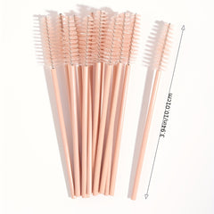 50pcs Khaki Eyelash Brushes for Eye Lash and Eyebrow Application