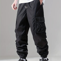Men's Casual Cargo Pants with Drawstring, Spring/Fall Outdoor Joggers