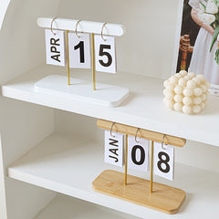 Modern Wooden Manual Flip Hanging List Calendar Office Desktop Decorations