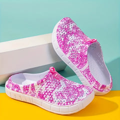 Women's Floral Pattern Breathable Hole Shoes Lightweight