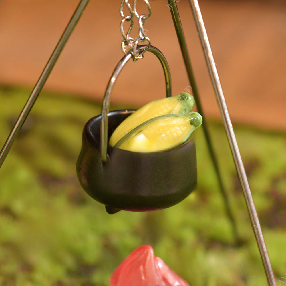 1:12 Dollhouse Furniture Metal Pot for Indoor and Outdoor Scenes