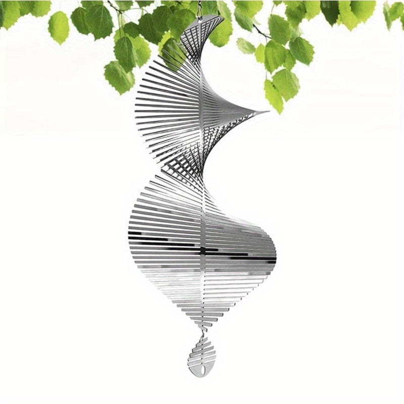 Stainless Steel 3D Petals Garden Wind Spinner Balcony Indoor Pendant
