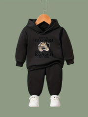 Girls Cat Graphic 2pcs Set Casual Activewear for Spring Fall Sports