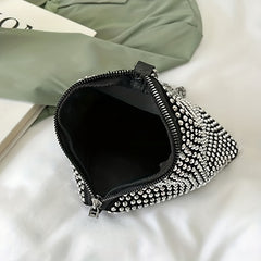 Glitter Rhinestone Crossbody Bag Mini Zongzi Shaped Handbag
