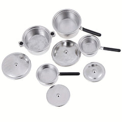 4Pcs 1:12 Dollhouse Metal Mini Pot Set