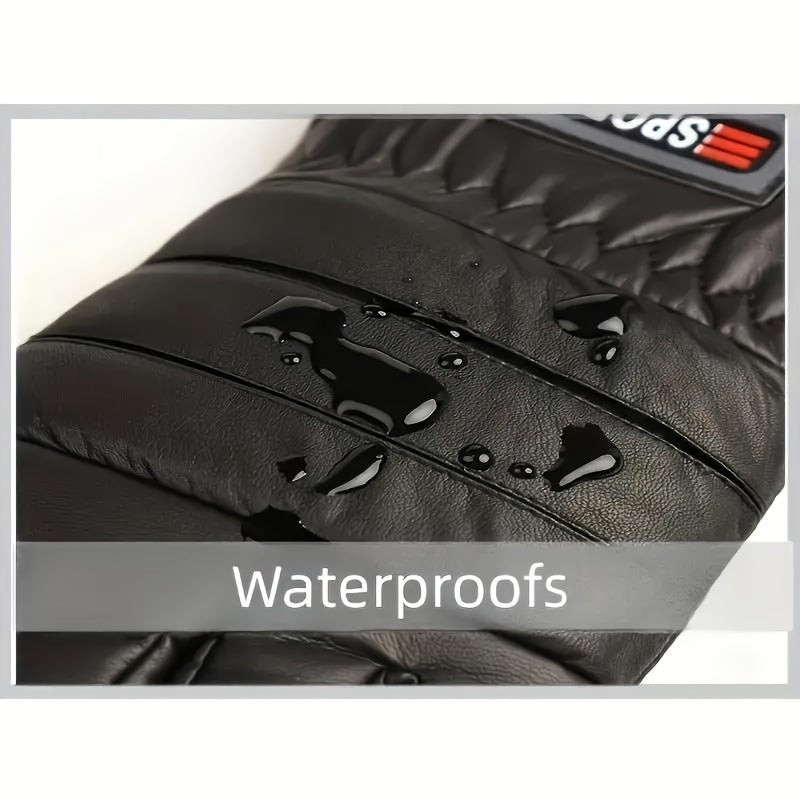 Men's Winter Velvet Waterproof Warm Gloves For Outdoor Skiing Cycling