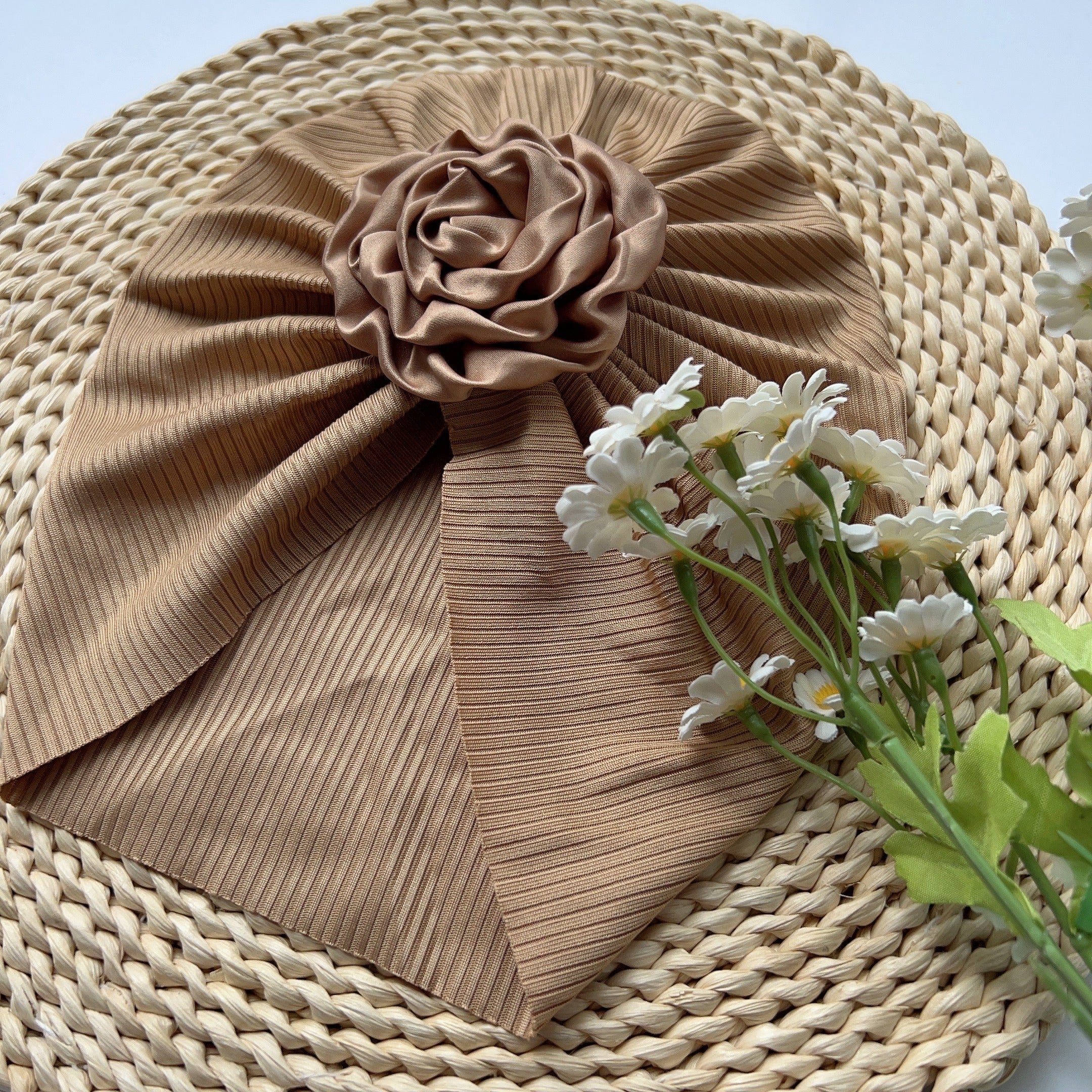 Baby Girls Flowers Decor Cap Soft Hair Wrap Head Accessories