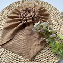 Baby Girls Flowers Decor Cap Soft Hair Wrap Head Accessories