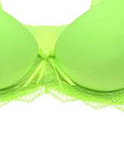 Women's Push Up Lace Panel Bra Medium Stretch