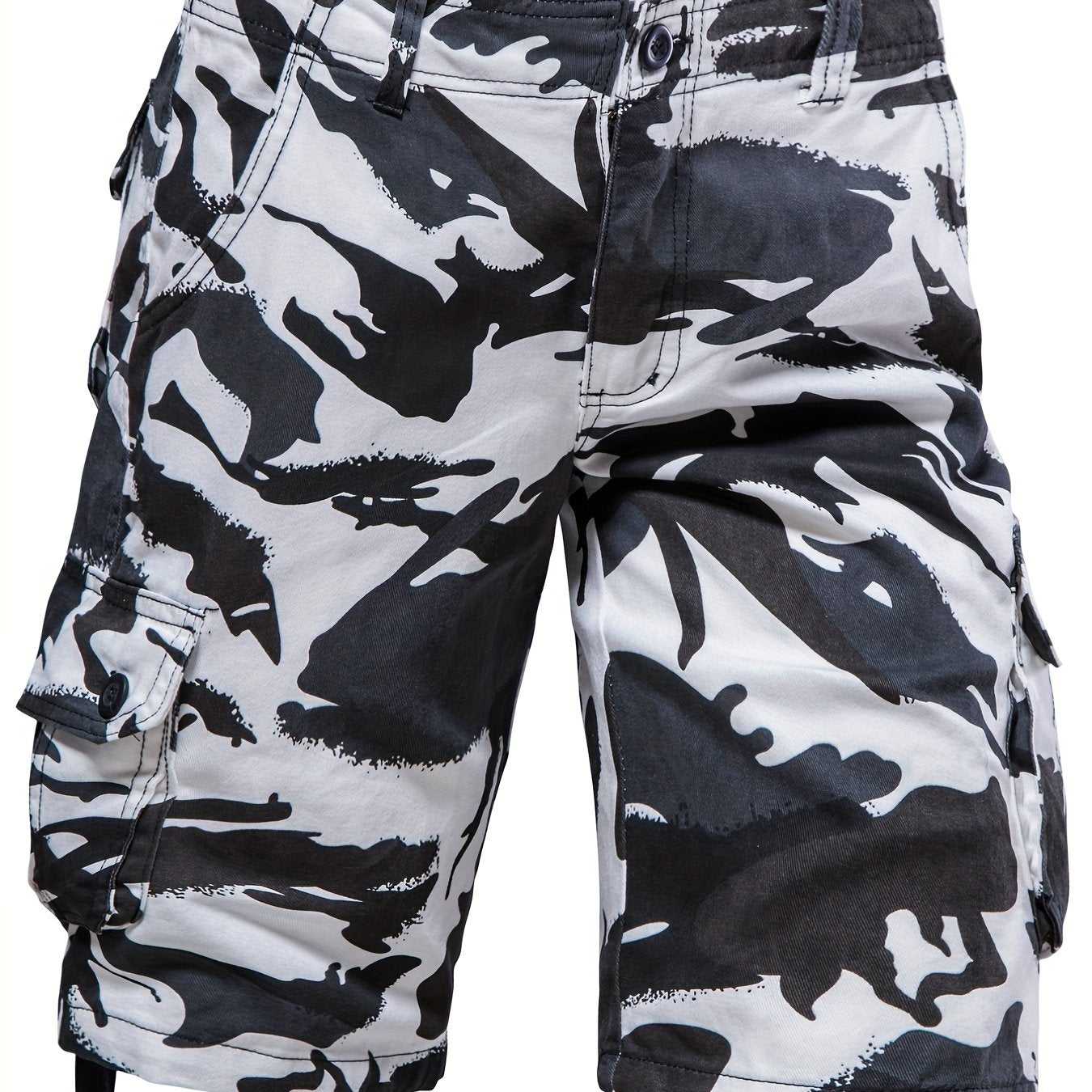 Men's Casual Camo Pattern Cargo Shorts With Pocket