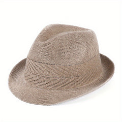 Stylish Women Fedora Cap Breathable Jazz Trilby Hat Beach Sun Hat