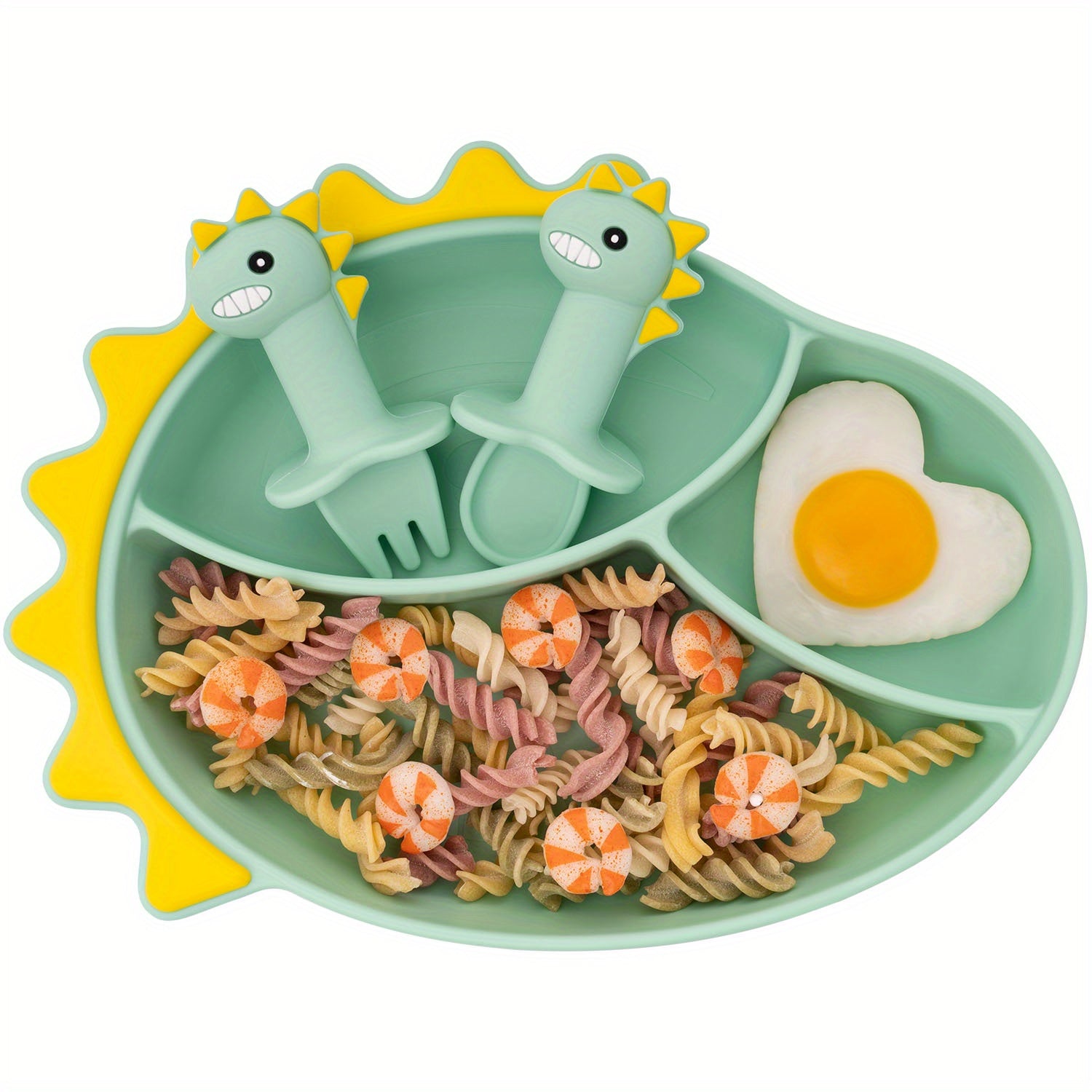 Silicone Toddler Plates Sets Suction Plates Spoon & Fork Set