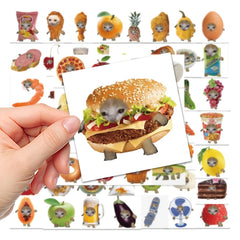 Funny Food Cat Head Stickers Waterproof Stickers