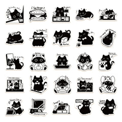 50pcs Cartoon Cat Series Graffiti Stickers Set - DIY Creative Toys