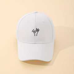 Embroidered OK Gesture Baseball Cap Unisex Adjustable Dad Hat