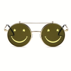 Retro Smile Face Sun Protection Sunglasses for Boys Girls Teens