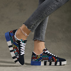Graphic Pattern Lightweight Breathable Skate Shoes Outdoor Sneakers
