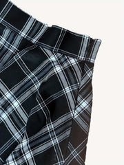 Plaid Print Mini Skirts Casual Ruched Comfy Daily Skirts