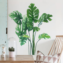 Monstera Leaf Wall Decals Tropical Plants Stickers for Living Room