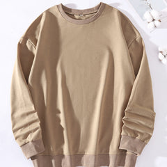 Vintage Crew Neck Pullover Casual Loose Retro Long Sleeve Sweatshirt