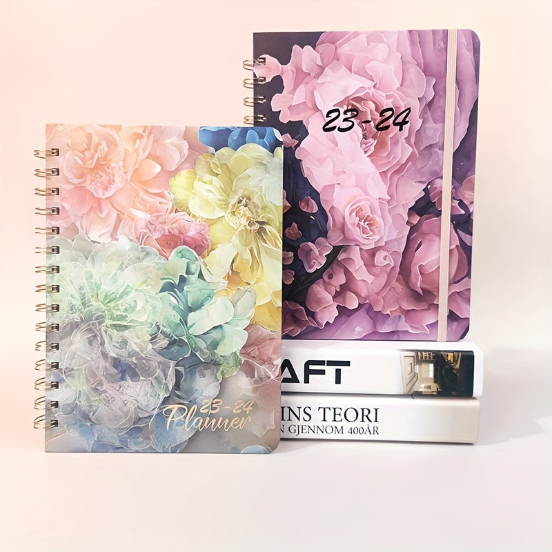 Vintage Rose Flower Schedule Book Weekly Planner A5 Coil Notebook