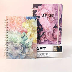 Vintage Rose Flower Schedule Book Weekly Planner A5 Coil Notebook