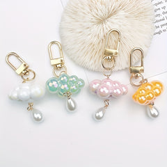 4pcs Cloud Pearl Keychain Bag Purse Pendant Birthday Gift