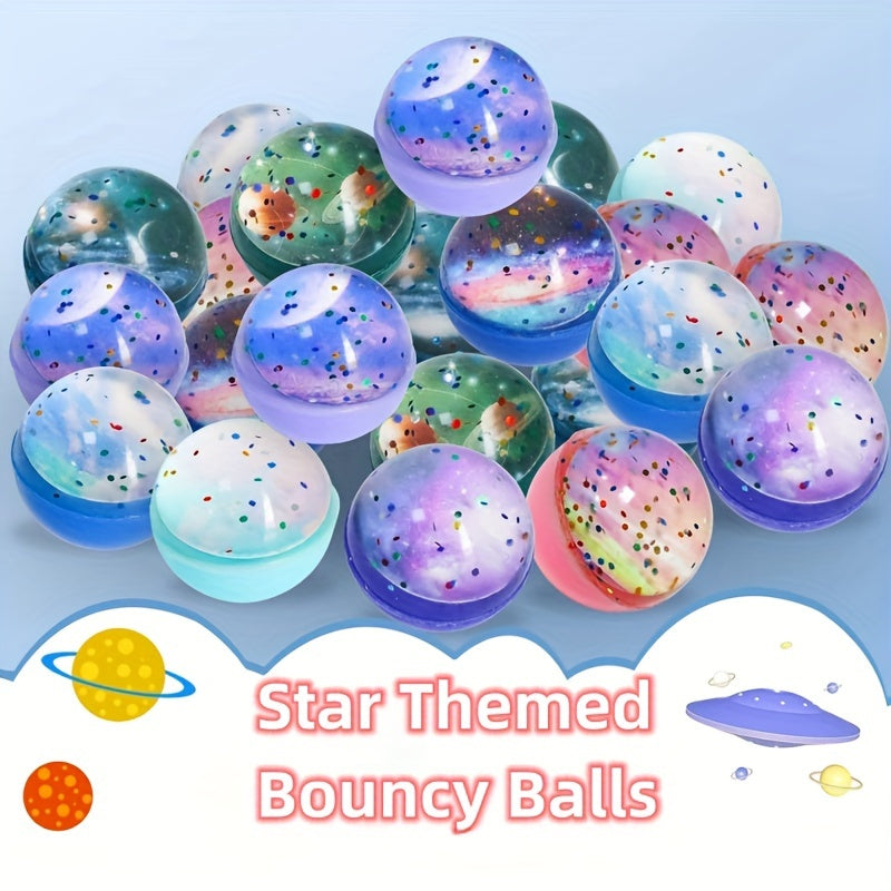 25pcs 32mm Space Bouncing Balls Bulk Party Small Toys Gift Bag Filler