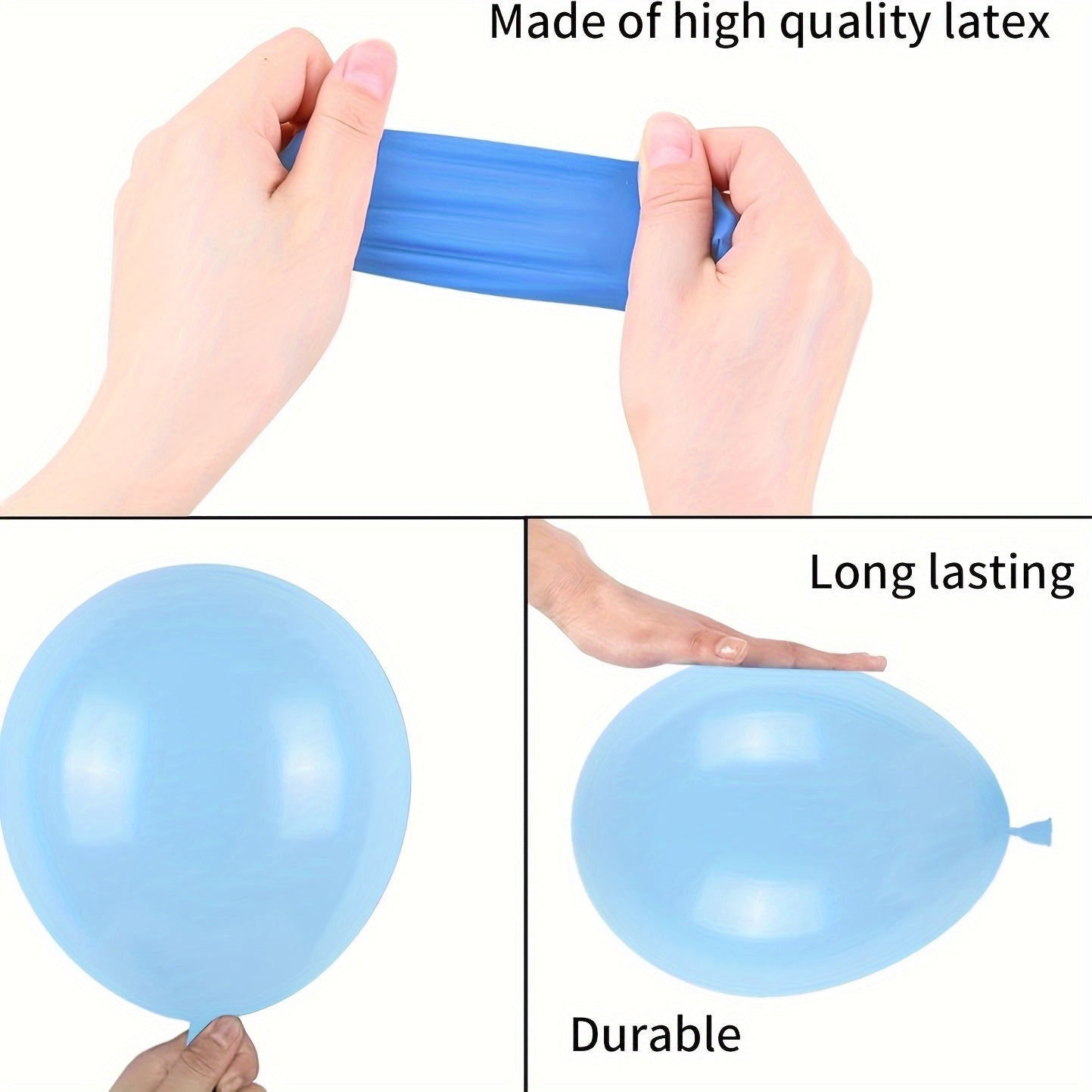 61pcs Bule Confetti Metal Latex Balloon Set for Various Celebrations