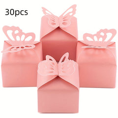 30pcs Purple Butterfly Favor Boxes Girl Baby Shower Butterfly Candy Box