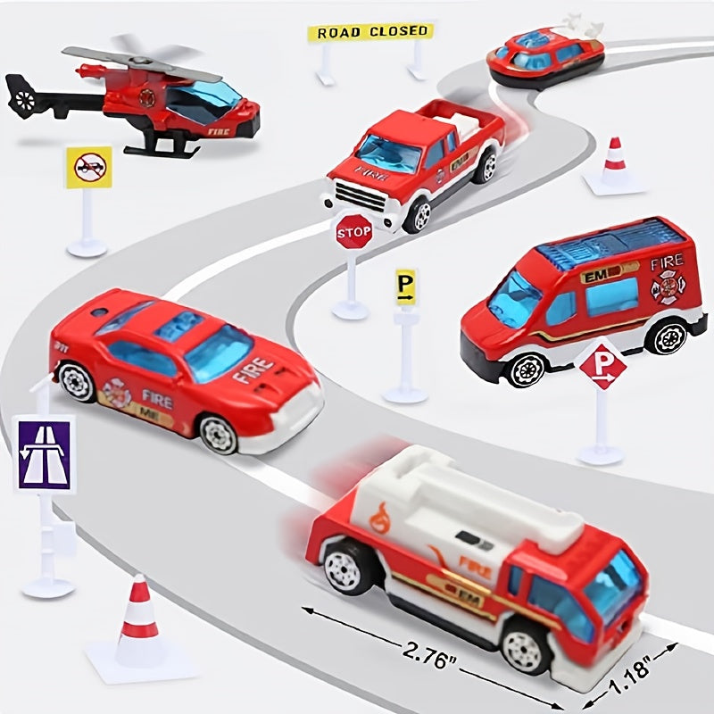 Transport Cars Carrier Set with 12 Die-cast Vehicles