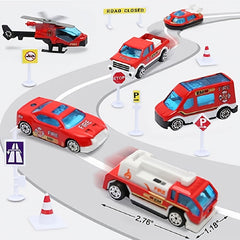 Transport Cars Carrier Set with 12 Die-cast Vehicles