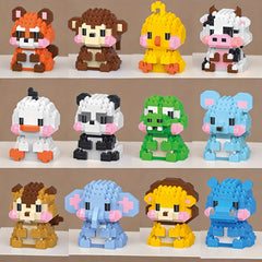 12pcs Animal Building Blocks Set Small Particle Building Block