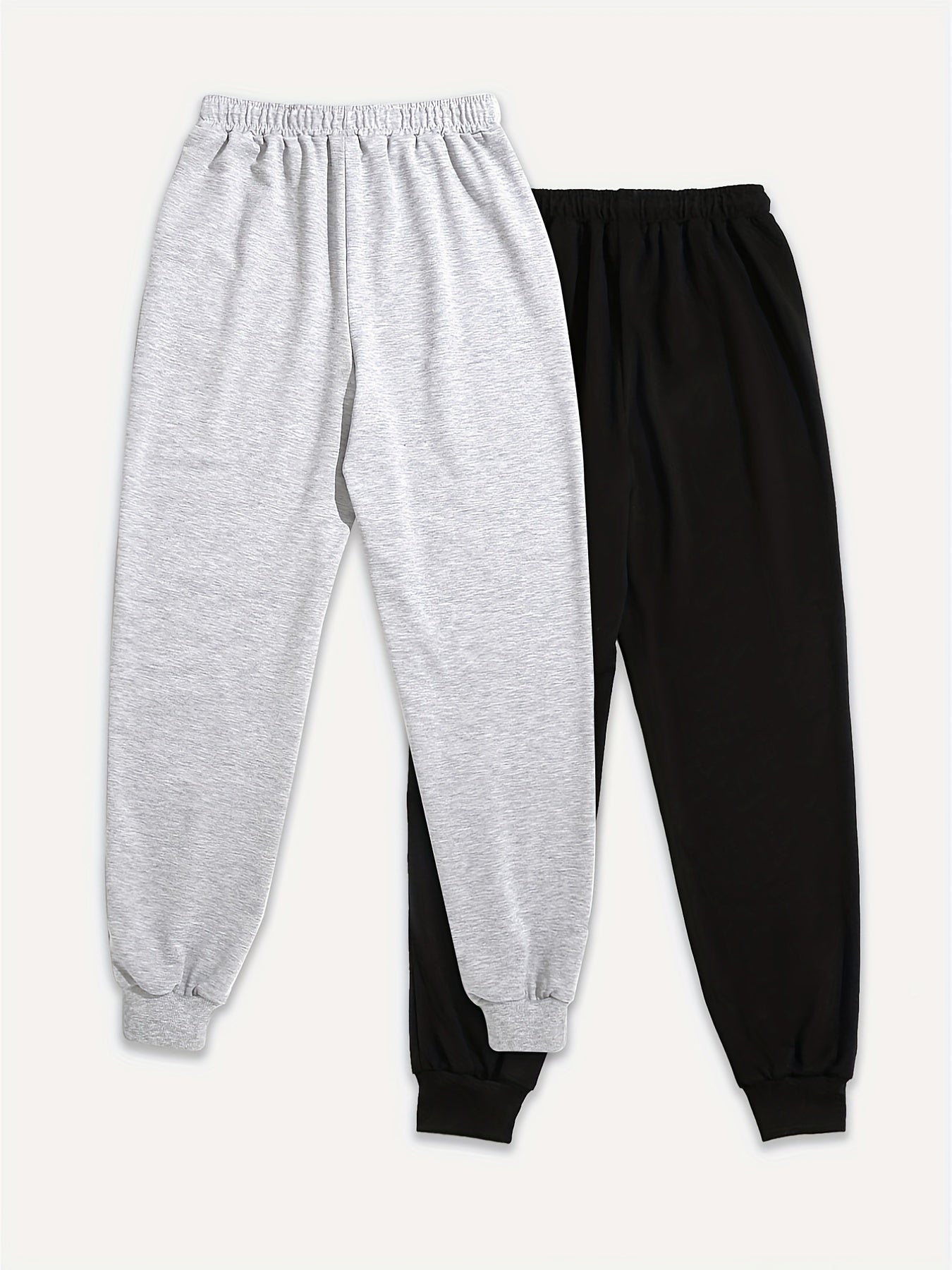 2 Pack Women's Plus Size Paw Print Sports Pants Elastic Drawstring Fitness