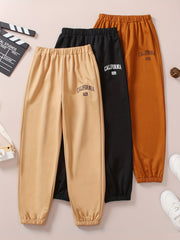 3 Pcs Girls Joggers Letter Print Sweatpants Outfit