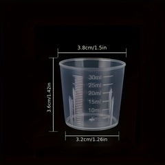 20pcs Plastic Measuring Cup Graduated Cup, Small & Transparent, 10-200ml