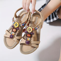 Boho Style Open Toe Sandals for Girls Lightweight Comfortable Anti Slip Sandals