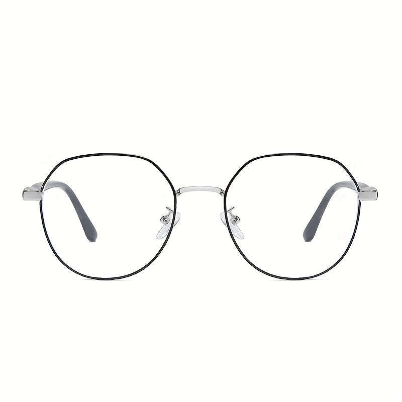 Metal Round Frame Light Blocking Glasses Spectacles Lens