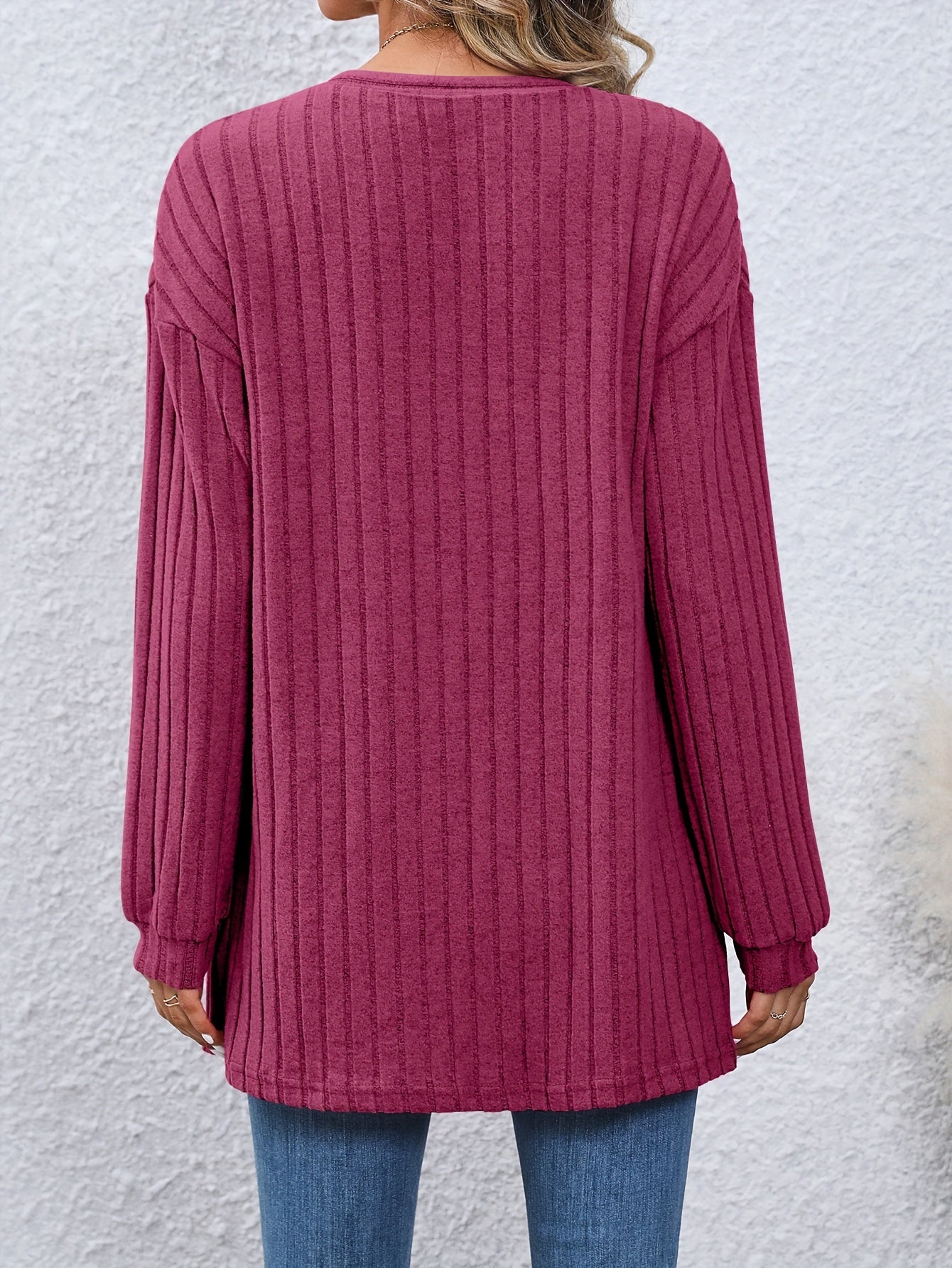 Solid Lantern Sleeve Cardigan Coat for Women