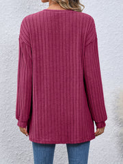 Solid Lantern Sleeve Cardigan Coat for Women