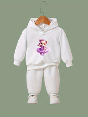 OERYUI Bear Dancer Print Hoodies Pants Set - Spring Fall Sports Gift