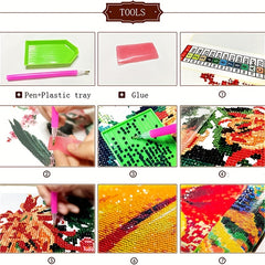 DIY Diamond Painting Full Art Kit Embroidery Rhinestone Wall Decor