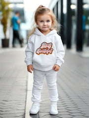 Girls 2pc Alphabet Hooded Sweatshirt & Sweatpants Set
