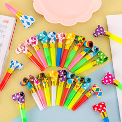 40pcs Plastic Whistle Birthday Party Event Aid Props Random Pattern