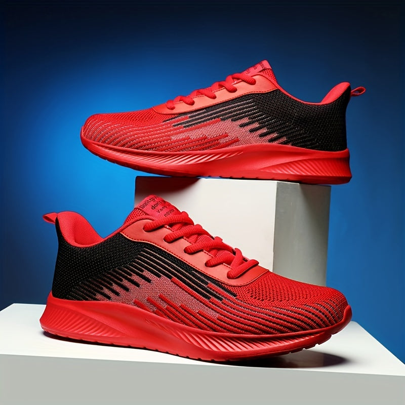 Men's Striped Lightweight Running Shoes Breathable Outdoor Athletic Sneakers
