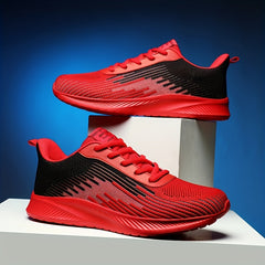 Men's Striped Lightweight Running Shoes Breathable Outdoor Athletic Sneakers