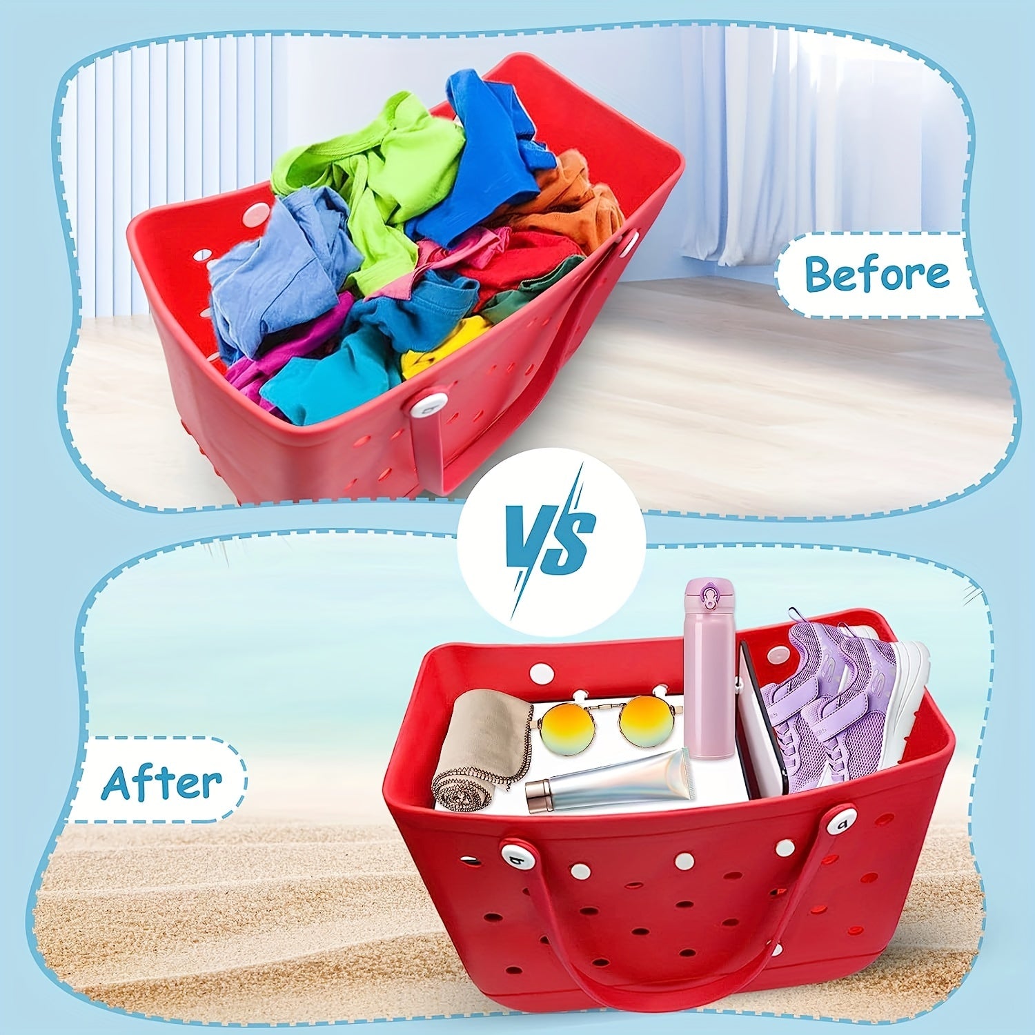 Plastic Beach Bag Divider Detachable Travel Tote Bag Accessories