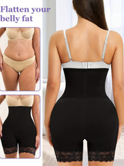 Lace Stitching Shaping Shorts High Waist Tummy Control