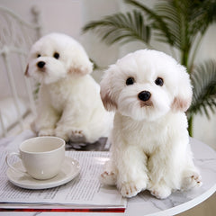 Maltese & Pomeranian Plush Dog Toy Set - Cute Stuffed Animal Figurines